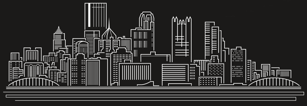 line drawing of the pittsburgh skyline